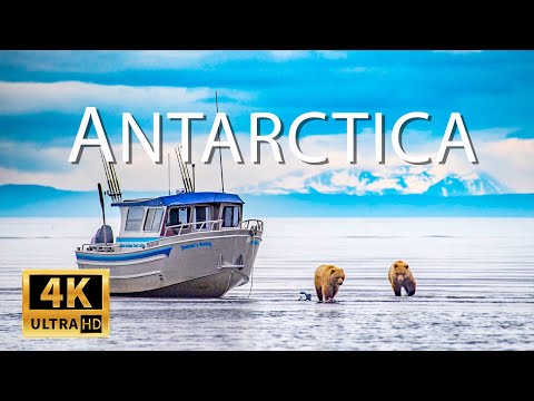 FLYING OVER ANTARCTICA (4K UHD) Beautiful Nature Scenery with Relaxing Music | 4K VIDEO ULTRA HD