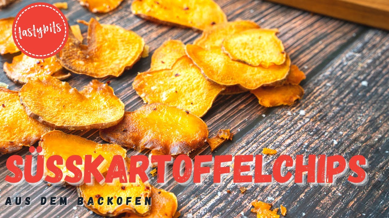 Knusprige Süßkartoffel Chips im BACKOFEN selber machen 😍