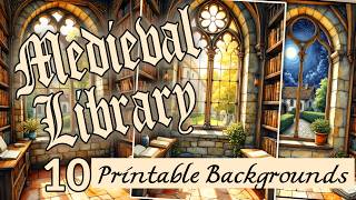Beautiful Medieval Library Writing Paper Printable Library Stationery, Journaling &amp; Creative Writing