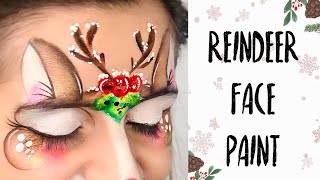 Reindeer One Stroke Face Paint Tutorial