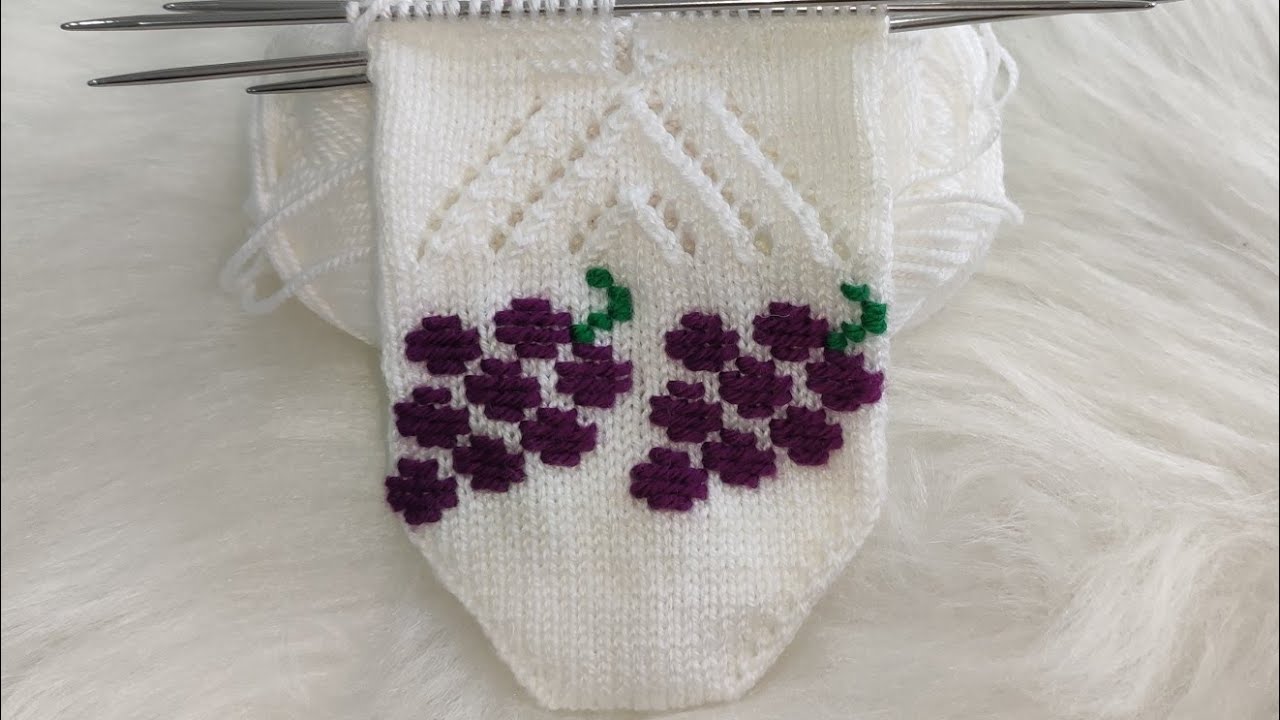 🍇Salkım üzüm desenli dolamalı Ajurlu beşşiş patik yapılışı 🍇 #beşşişpatik