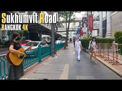 2022 Most Major Road of Bangkok | Sukhumvit Road Walking Tour | Bangkok Thailand | 4K