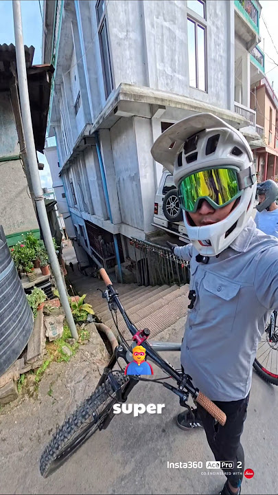 Who knew Champhai 🇮🇳 had stairs? Time to ride!Watch me drop in. #insta360acepro2 #insta360 @insta360