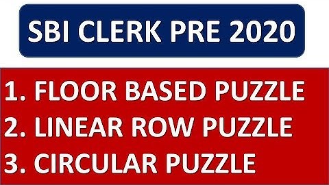 SBI CLERK PRE 2020 FREQUENTLY ASKED PUZZLES || 3 MOST IMPORTANT PUZZLES