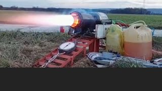 afterburner test : turbojet engine: 360p #engineering #mechanical #jetengine