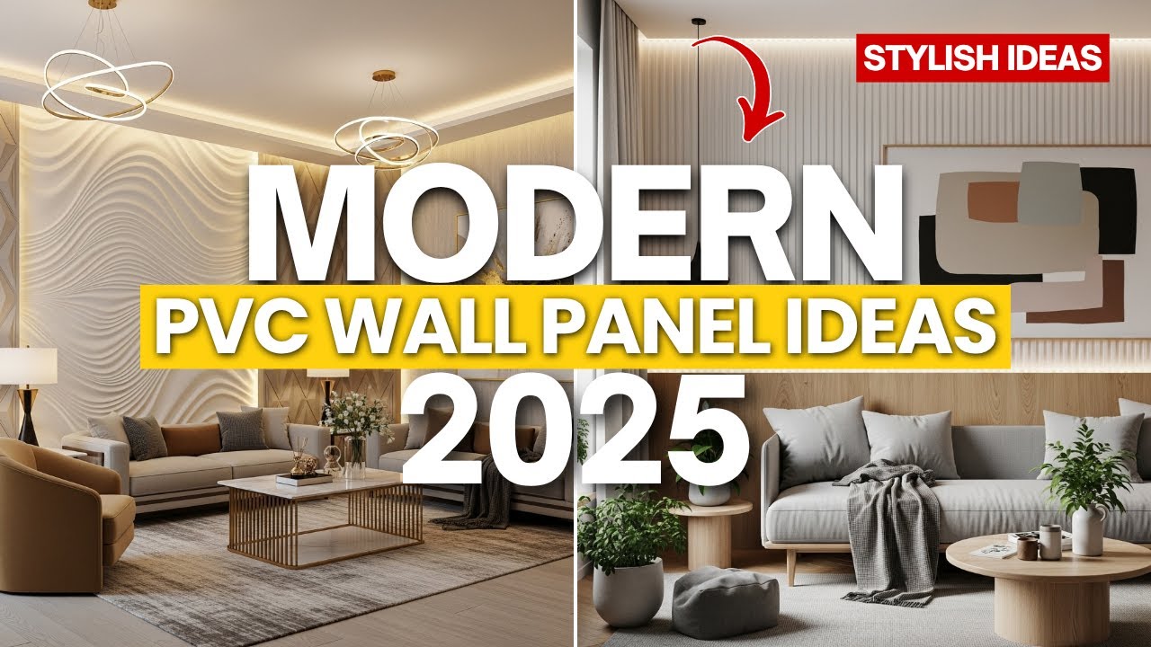 100 Modern PVC Wall Panel Designs for Living Room Wall Decoration 2025 ...
