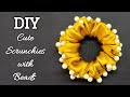 How to make a scrunchie with Beads | diy projects | Easy Hair Band Making | Hair Rubber band at home