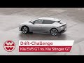 Driftchallenge: Kia EV6 GT vs. Kia Stinger GT – World in Motion | Welt der Wunder