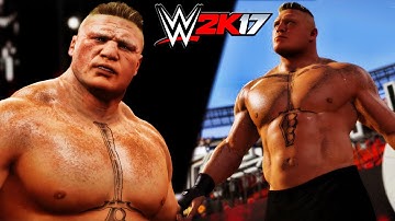 WWE 2K16 vs WWE 2K17 Official Brock Lesnar Entrance Gameplay