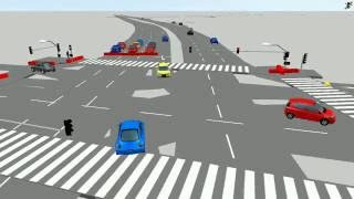 VISSIM Signal Simulation with Overlap and Pedestrians