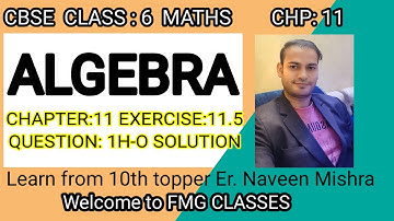 CBSE Class 6 Maths ALGEBRA NCERT Chapter 11 Exercise 11.5 Question 1 I to O Solutions