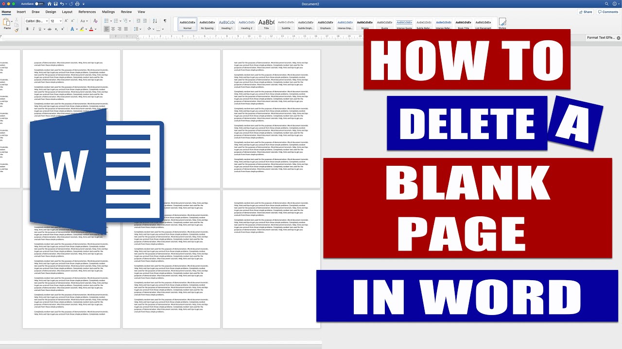 cannot delete blank page in word template