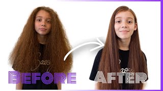 DAY 2 | 11 YEAR OLDS HAIR TRANSFORMATION | CURLY TO STRAIGHT | KIDS HAIR ROUTINE | The Bowie Family