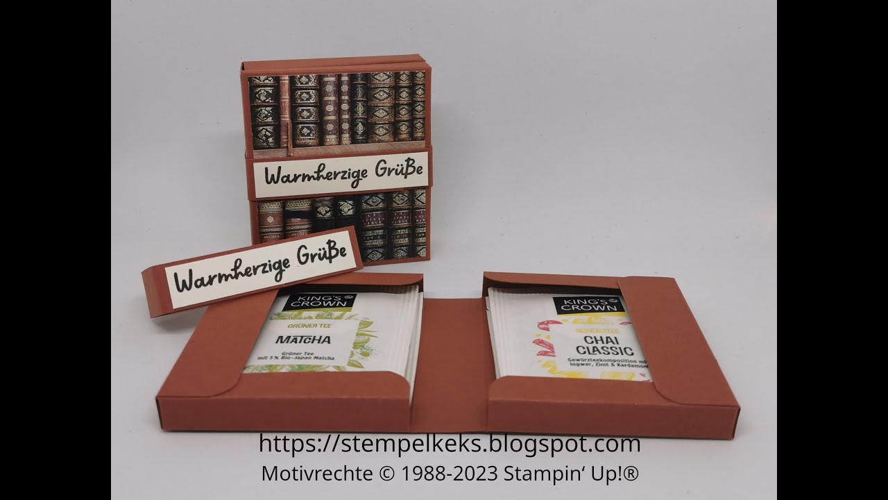 Teebeutel-Buch für 4 Teebeutel oder 2 Teebeutel und Schoki mit 