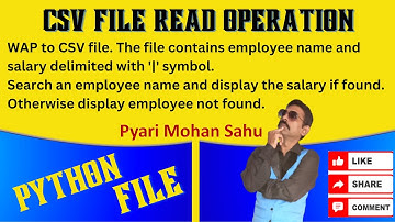 Python CSV file read operation | Search an employee name and display the corresponding salary.