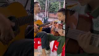 dad and son guitar