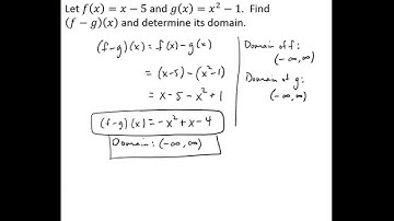 Subtract Functions and Find the Domain
