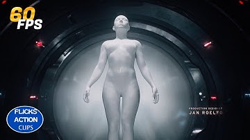Ghost in the Shell (2017) /Opening/the first of her kind/ Scene enhanced to 60fps