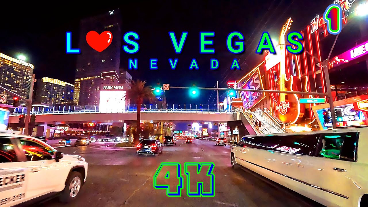 Las Vegas Night Drive Part 1/4, Nevada USA 4K - UHD
