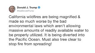 President donald j. trump blasted out a tweet about the largest fire
in california history, but its contents has firefighters scratching
their heads. here ar...