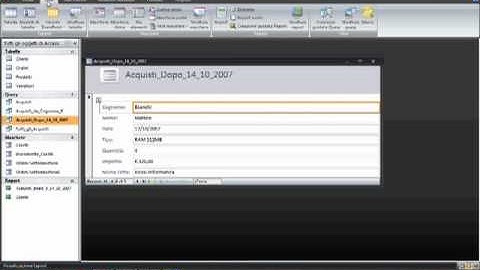 ECDL Modulo 5 - Access 2007 - Creare maschere veloci da query