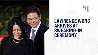 Lawrence Wong arrives at swearing-in ceremony
