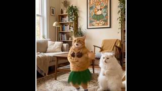funnt cat dance🤣 👯 #shorts #shortvideo #funny #cat #ai