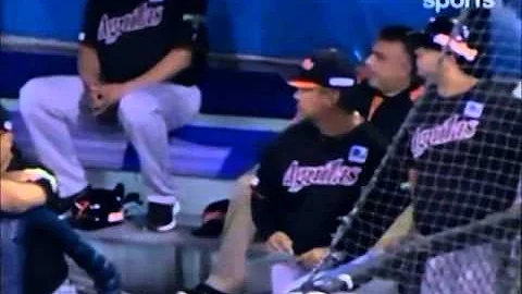 Pelea entre Magallanes y guilas luego de un jonrn ...