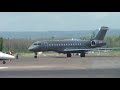 4/22/21 MATT DAMON'S Bombardier Global 7500 landing, Taxi, and Parking