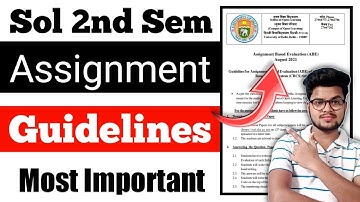 Assignment *Guidelines* For DU SOL 2nd Semester 2021 | Du Sol 2nd Sem Assignment Update 2021