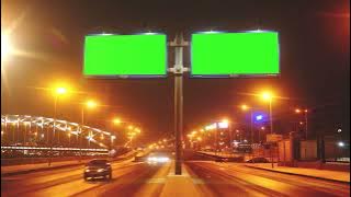 green screen papan reklame jalan