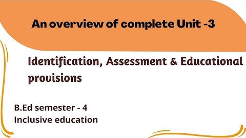 An overview of complete unit -3 | Inclusive education | B.Ed semester - 4