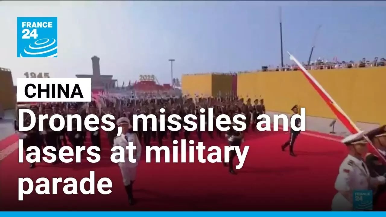 Beijing shows off drones, missiles and lasers in military parade watched by Putin, Kim Jong Un