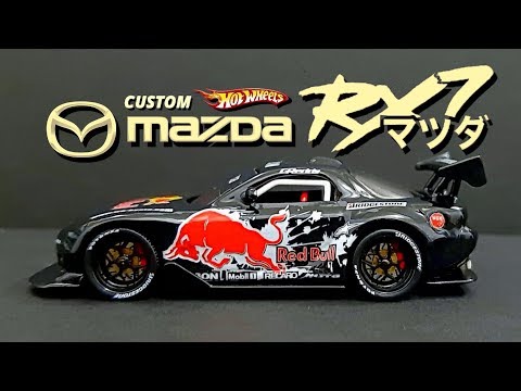 custom-hot-wheels-1995-mazda-rx-7-widebody-|-red-bull-drift-car