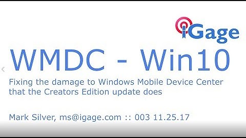 Windows Mobile Device Center no longer works after Creator