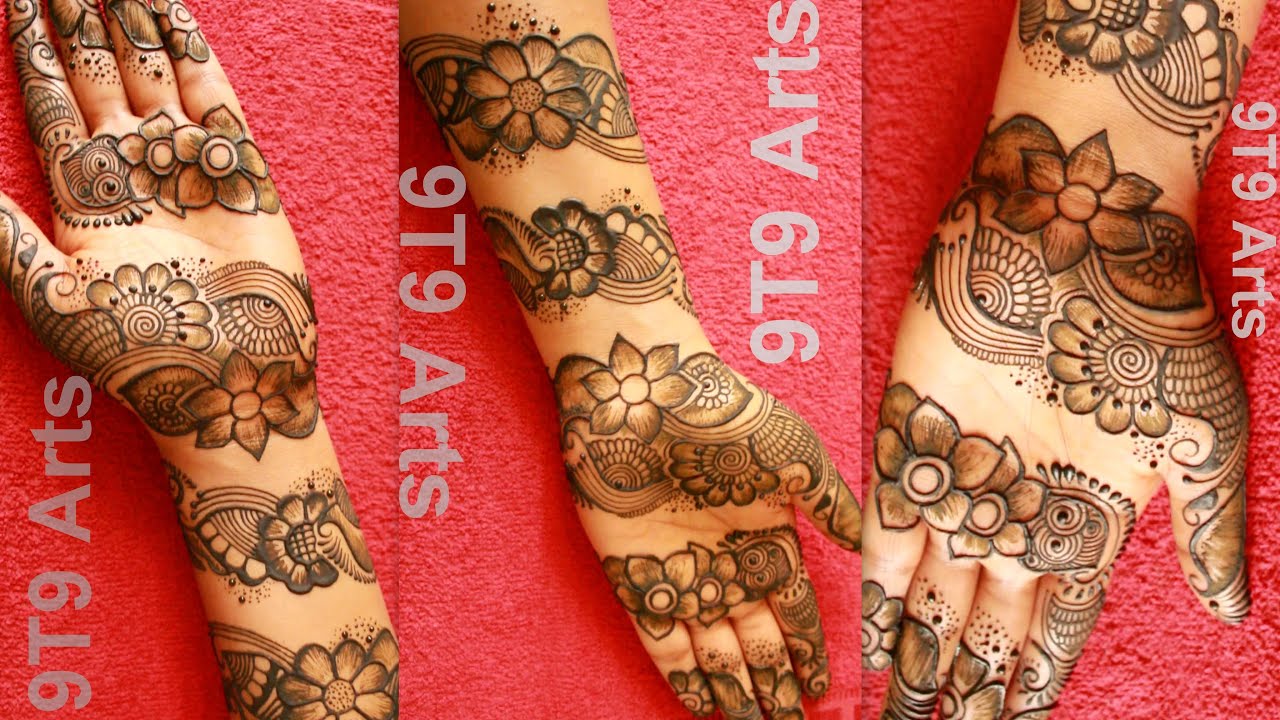 Bangle Mehndi Design for Hands||Front Hand Mehndi Design||Shaded Mehndi ...