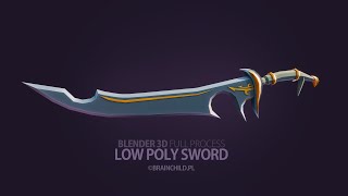 (BRAINCHILDART Armory #23) Low Poly Fantasy SWORD 3D | Blender Speed Modeling | Weapon Concept