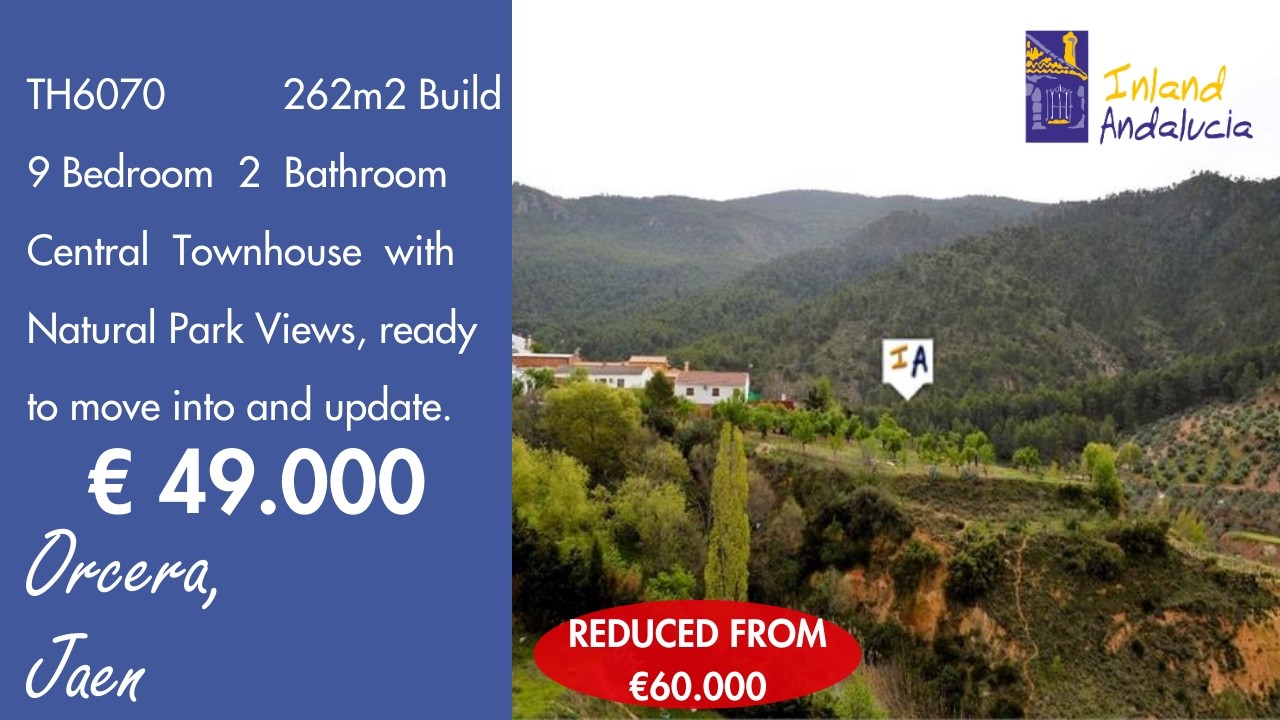 49K, Move into 265m2 build 9 Bed 2 Bath Townhouse Property for sale in Spain inland Andalucia TH6070