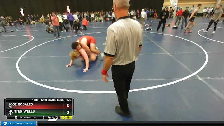 220 Lbs Quarterfinal - Hunter Wells, AZ Vs Jose Ro...