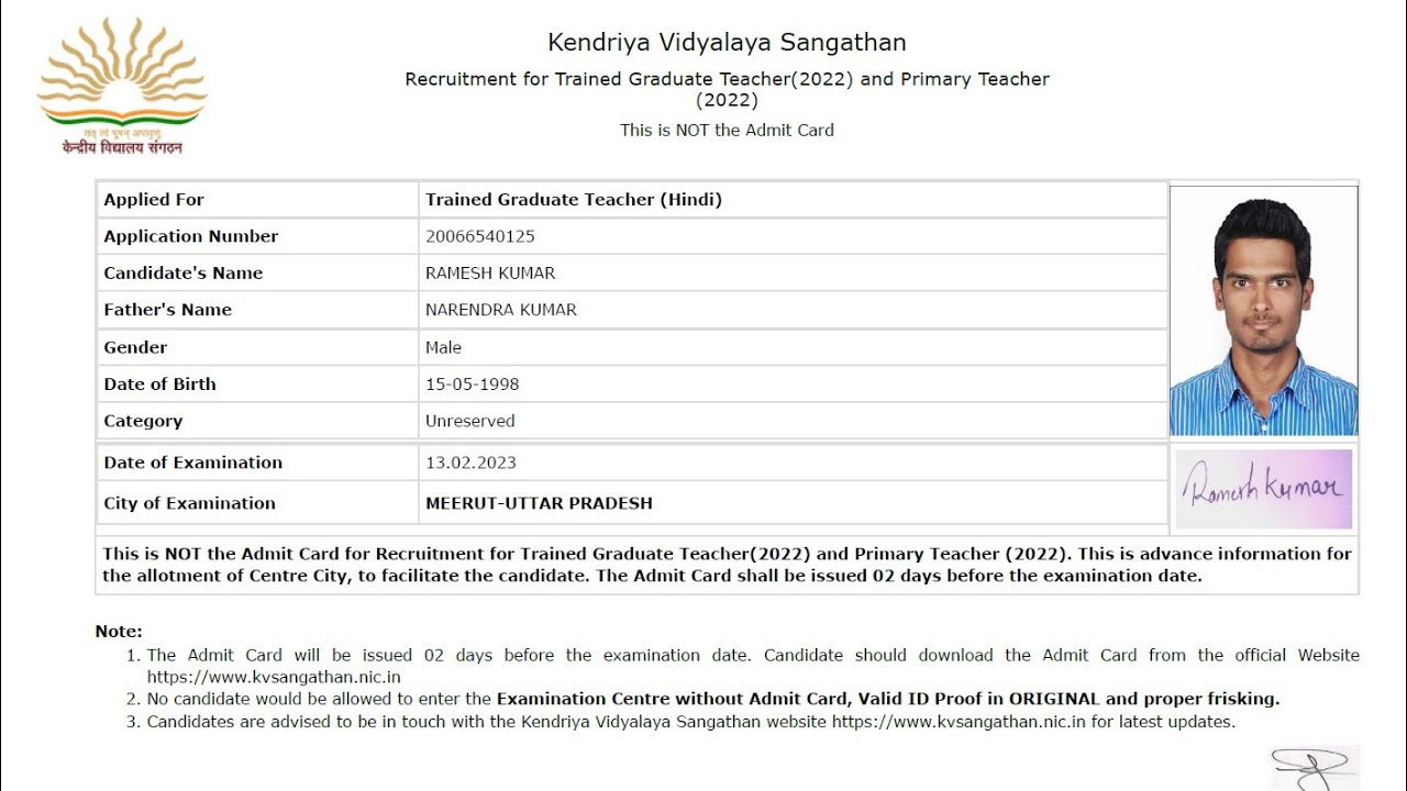 KVS Admit Card 2023 Kaise Download Kare How to Download KVS Admit Card 2023 YouTube