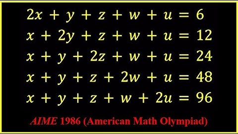 A System of Equations from AIME 1986. (Sistema Linear com 5 incógnitas em 5 equações)