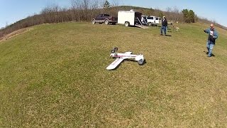 High Wind Fun Cub Fun RC Airplane CRASH FAILS Crazy Tim Pilot