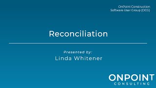 Sage 300 CRE Reconciliation Webinar