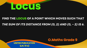 Locus of point which moves such that sum of its distance from (0,2) and (0, - 2) is 6 | omathematics
