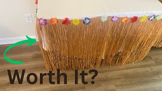 Review - Fovths Luau Grass Table Skirt Natural - 9 Feet x 29.5 Inch Hawaiian Table Skirt