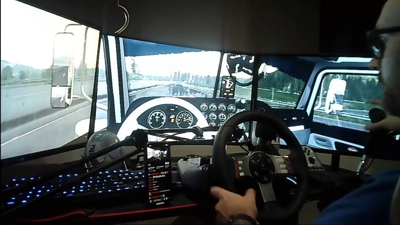 American Truck Simulator Online Convoy Stream (Triple Monitor Setup) YouTube