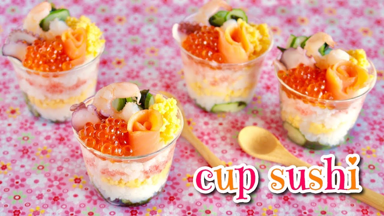 How to Make Cup Sushi (Easy Potluck Party Recipe) | OCHIKERON | Create Eat Happy :) | ochikeron