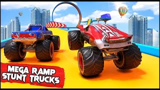 Crazy car stunts 3d monster truck unlimited races 3d on mega ramps happy wheels screenshot 4