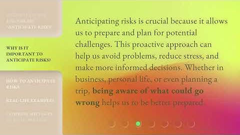 Anticipating Risks: Navigating the Future with Confidence