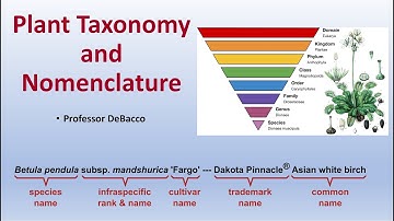Plant Taxonomy and Nomenclature